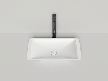 Раковина из искусственного камня Salini CALLISTA 1101207SM 57х34 накладная цвет белый без отверстий под смеситель